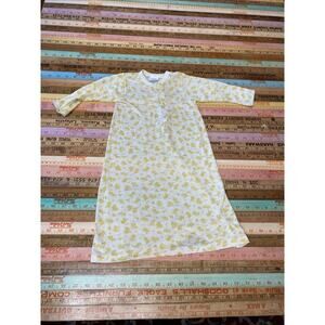 Vintage 1970 Carters Layette Gown Yellow Long Sleeve Snap Button * Wear * Piling